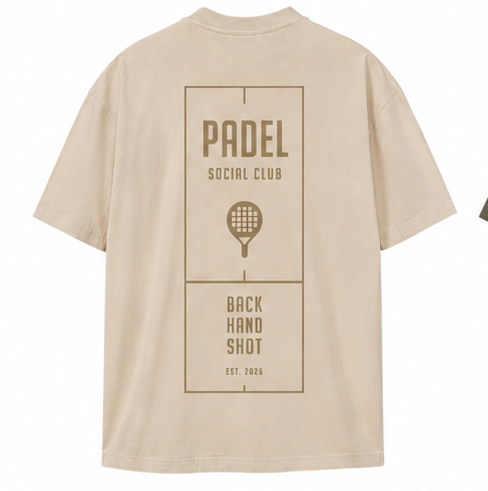 BS Ultra Heavy Cotton Box Tee "Padel Club" beige